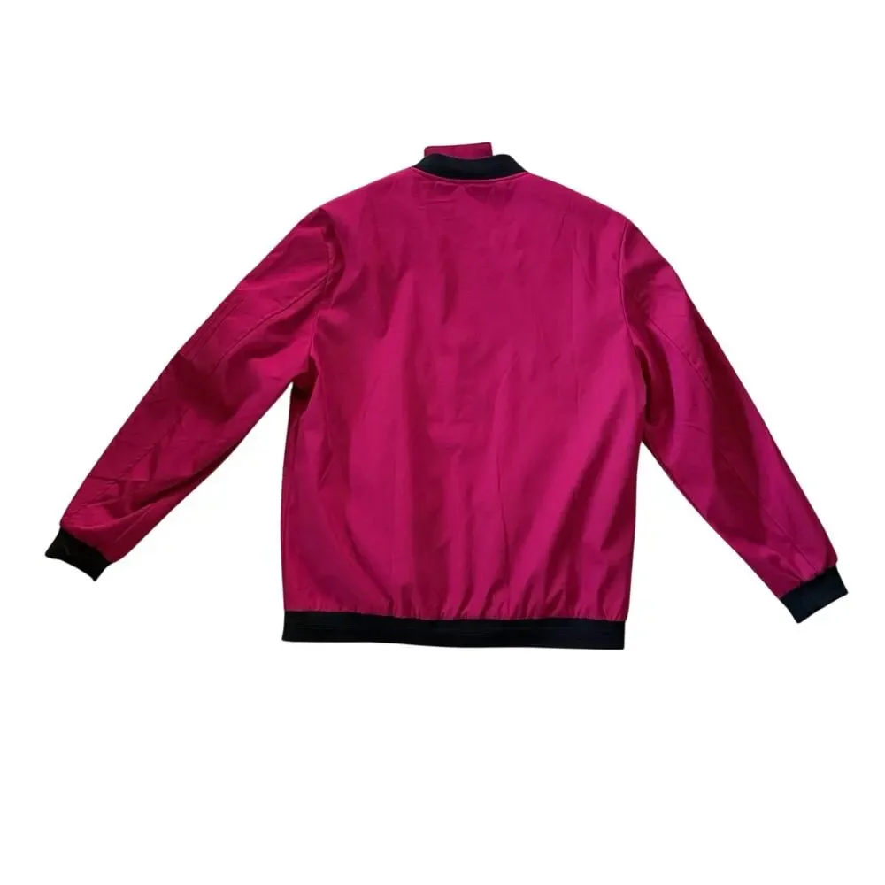 Wulful Mens Bomber Jacket Full Zip Softshell Flight Casual Jacket Size Large Red